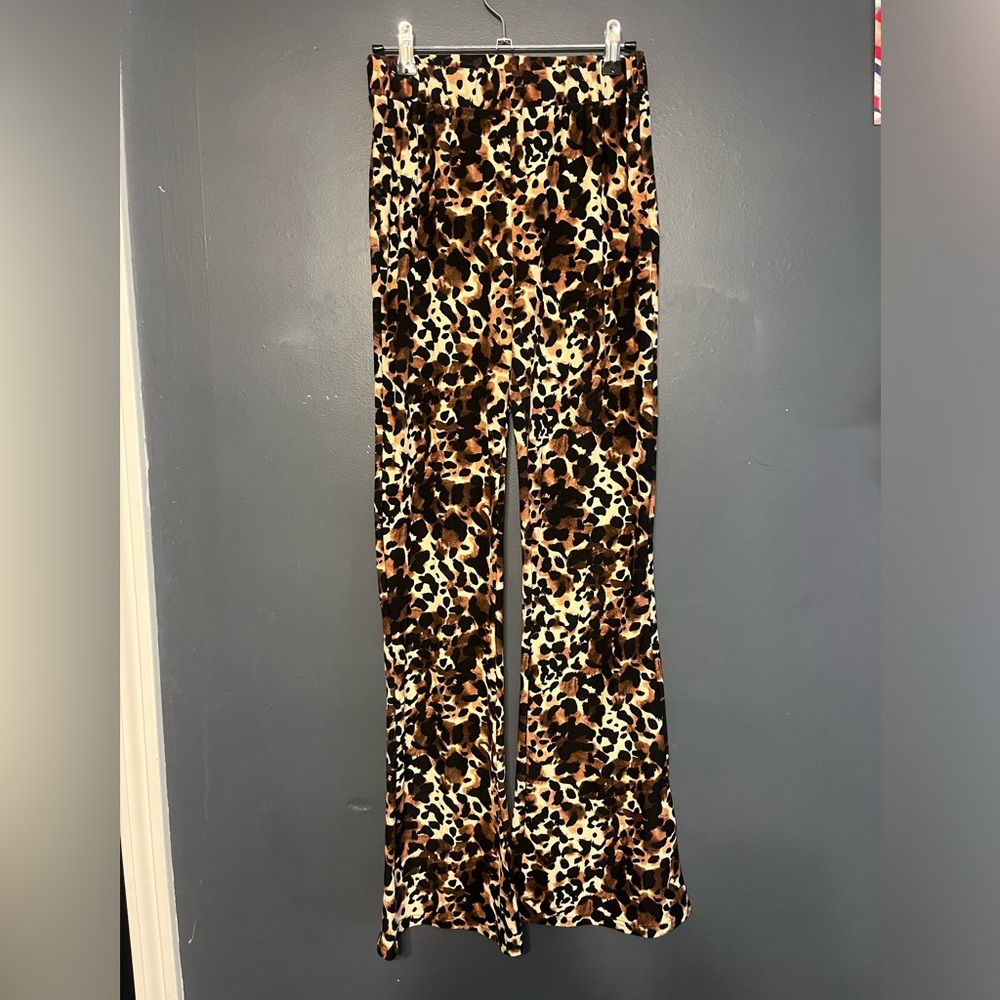 Cheetah Bell Bottom Pants